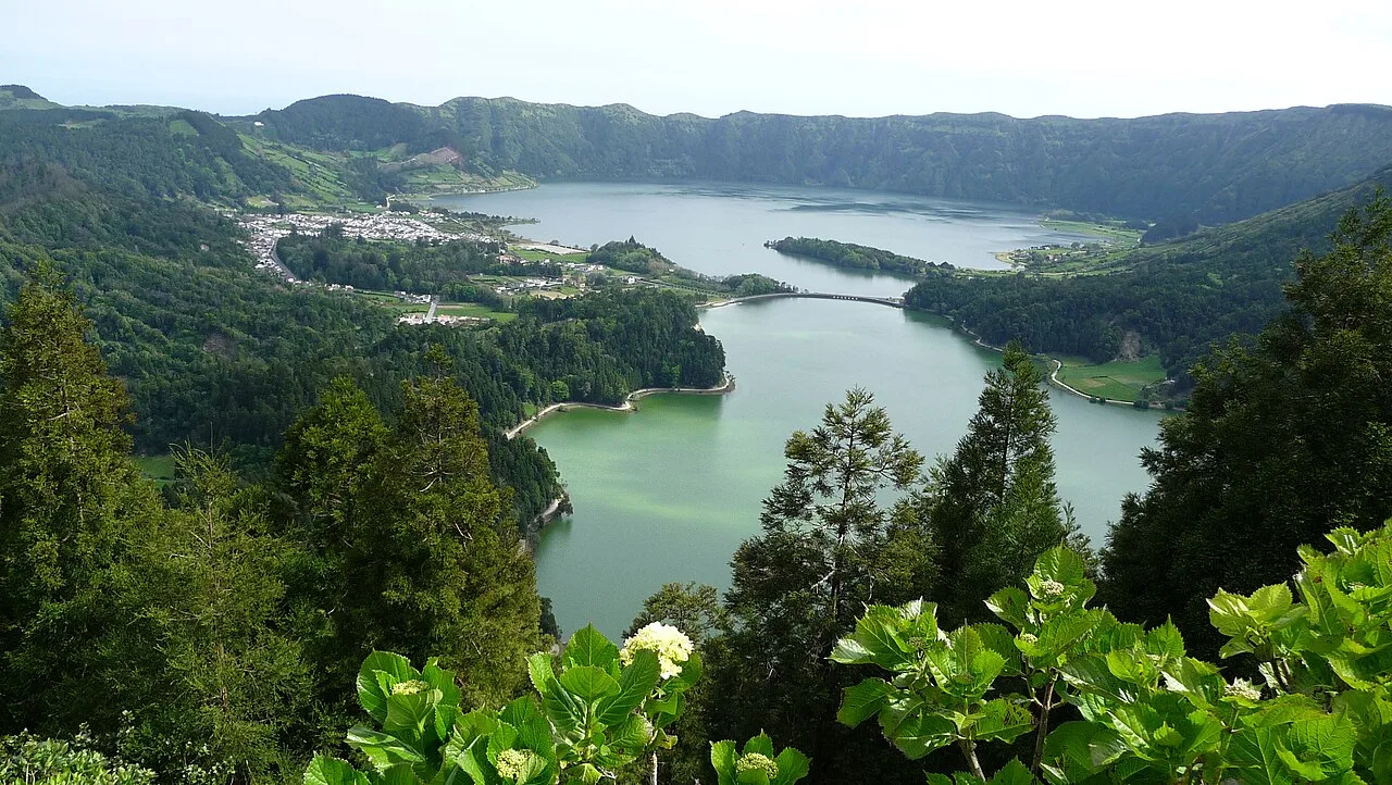 Sete Cidades lagoon seen from the Vista do Rei viewpoint, São Miguel, Azores