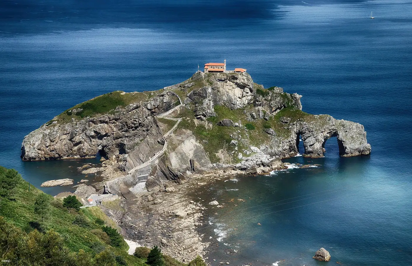 San Juan de Gaztelugatxe, the islet with its hermitage and stairway on the Basque coast
