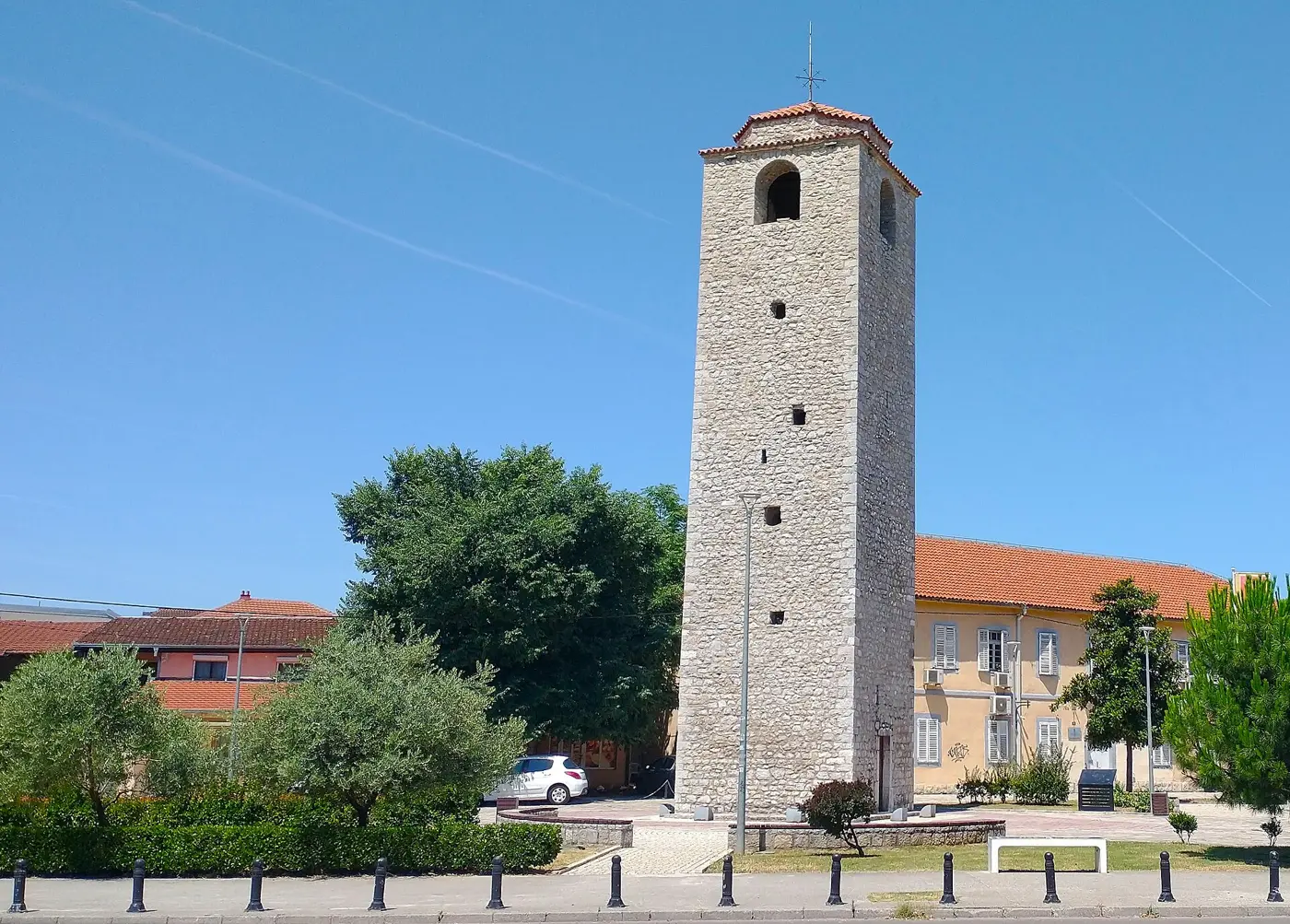 The stone Clock Tower (Sahat kula) in Podgorica's old quarter