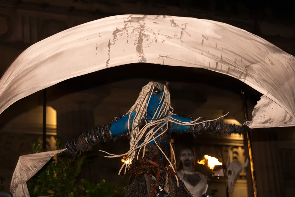 The Cailleach performer at the Samhuinn Fire Festival in Edinburgh